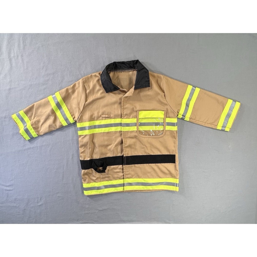 Melissa & Doug children's tan fireman pretend-play costume jacket age 3-6